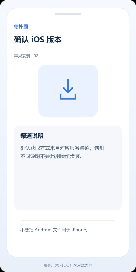 德扑圈 确认 iOS 版本操作示意